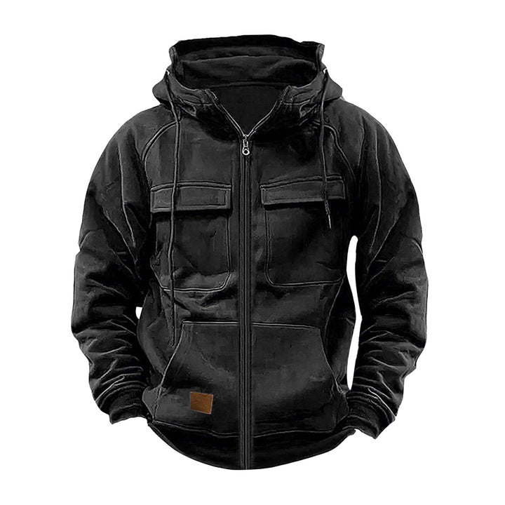 Herren Utility-Hoodie mit praktischen Taschen und Reißverschluss Aliams