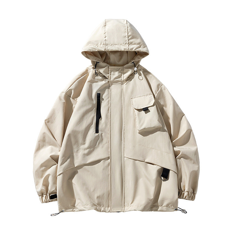 Unisex Funktionsjacke mit multifunktionalen Taschen und verstellbarem Kapuzenschutz Aliams