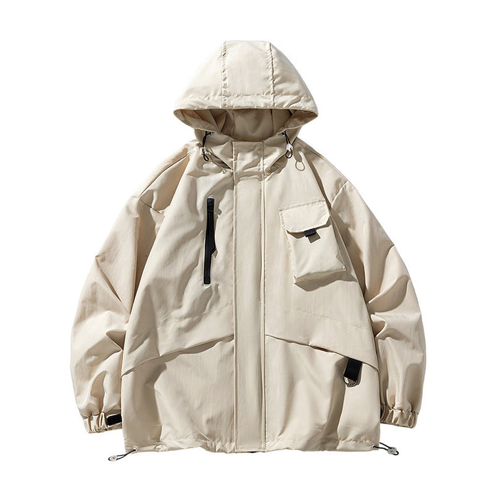 Unisex Funktionsjacke mit multifunktionalen Taschen und verstellbarem Kapuzenschutz Aliams