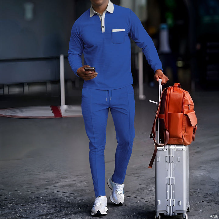 Herren sportliches Freizeit-Set mit komfortablem Kragen und praktischen Taschen Aliams