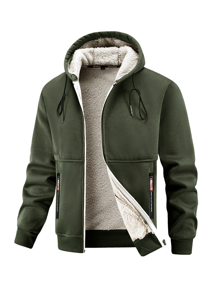 Herren Kapuzenjacke mit kuscheligem Innenfutter und praktischen Taschen Aliams