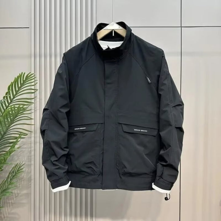 Herren wetterfeste Multifunktionsjacke mit hohem Kragen Aliams