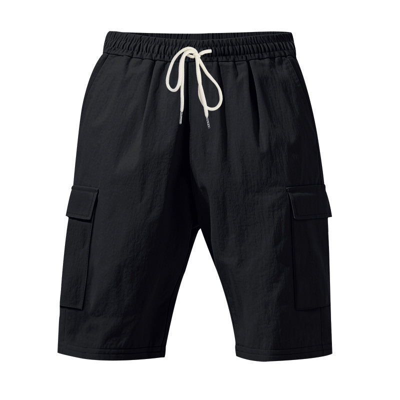 Herren Cargo-Shorts mit mehreren praktischen Taschen und elastischem Bund Aliams