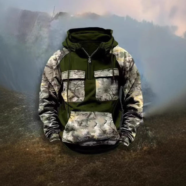 Herren Camouflage Funktionskapuzenpullover Aliams