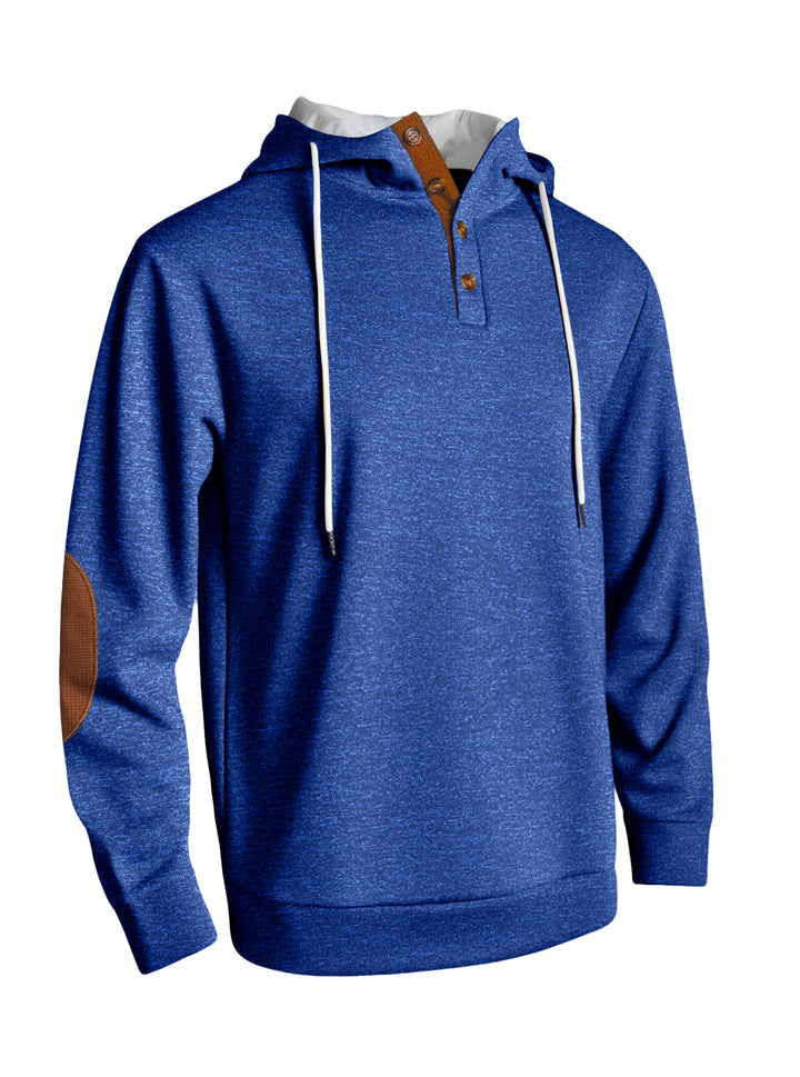 Herren Kapuzenpullover mit modischer Knopfleiste und strukturiertem Design Aliams