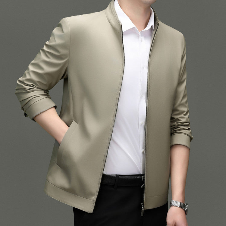 Herren elegante Übergangsjacke mit modernem Stehkragen Aliams