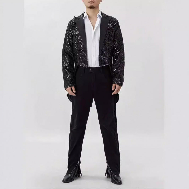 Herren stilvolle Pailletten-Smokingjacke Aliams