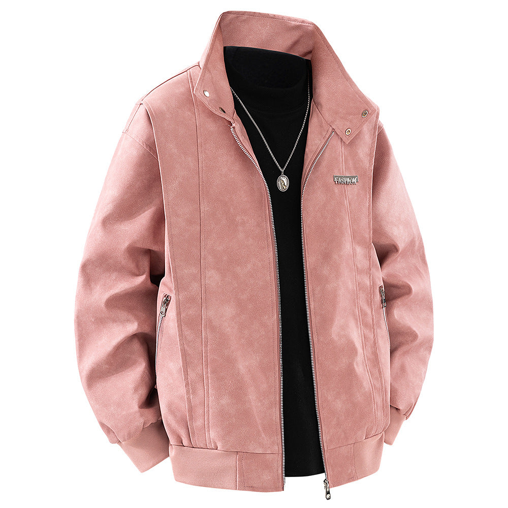 Herren Kunstlederjacke im modischen Design mit praktischem Stehkragen Aliams