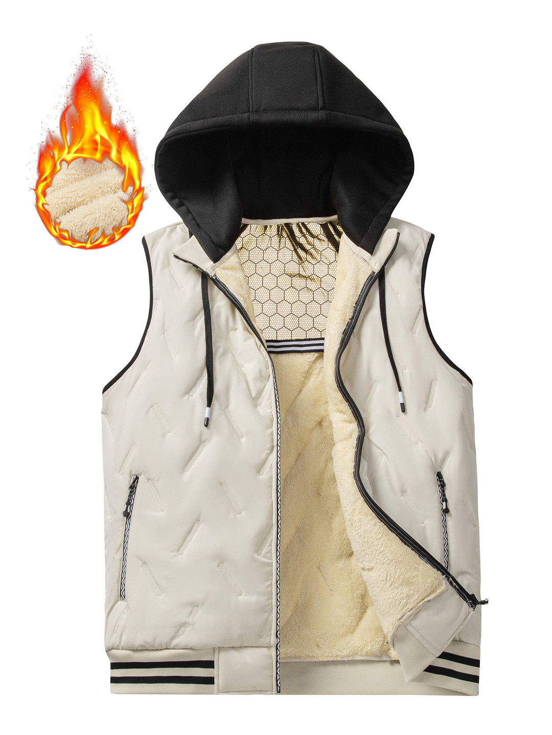 Herren Kapuzen-Weste mit warmem Innenfutter Aliams