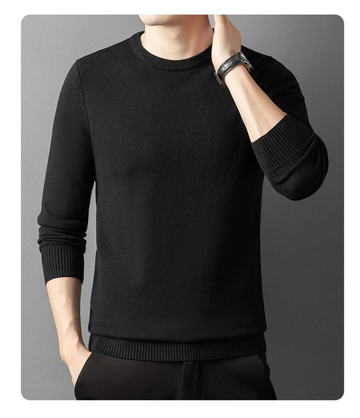 Herren eleganter Rundhals-Pullover aus feiner Baumwolle Aliams