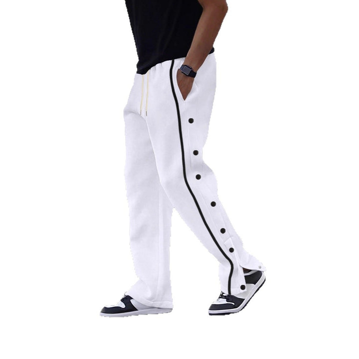 Herren Sportliche Jogginghose mit dekorativen Druckknöpfen und seitlichen Taschen Aliams