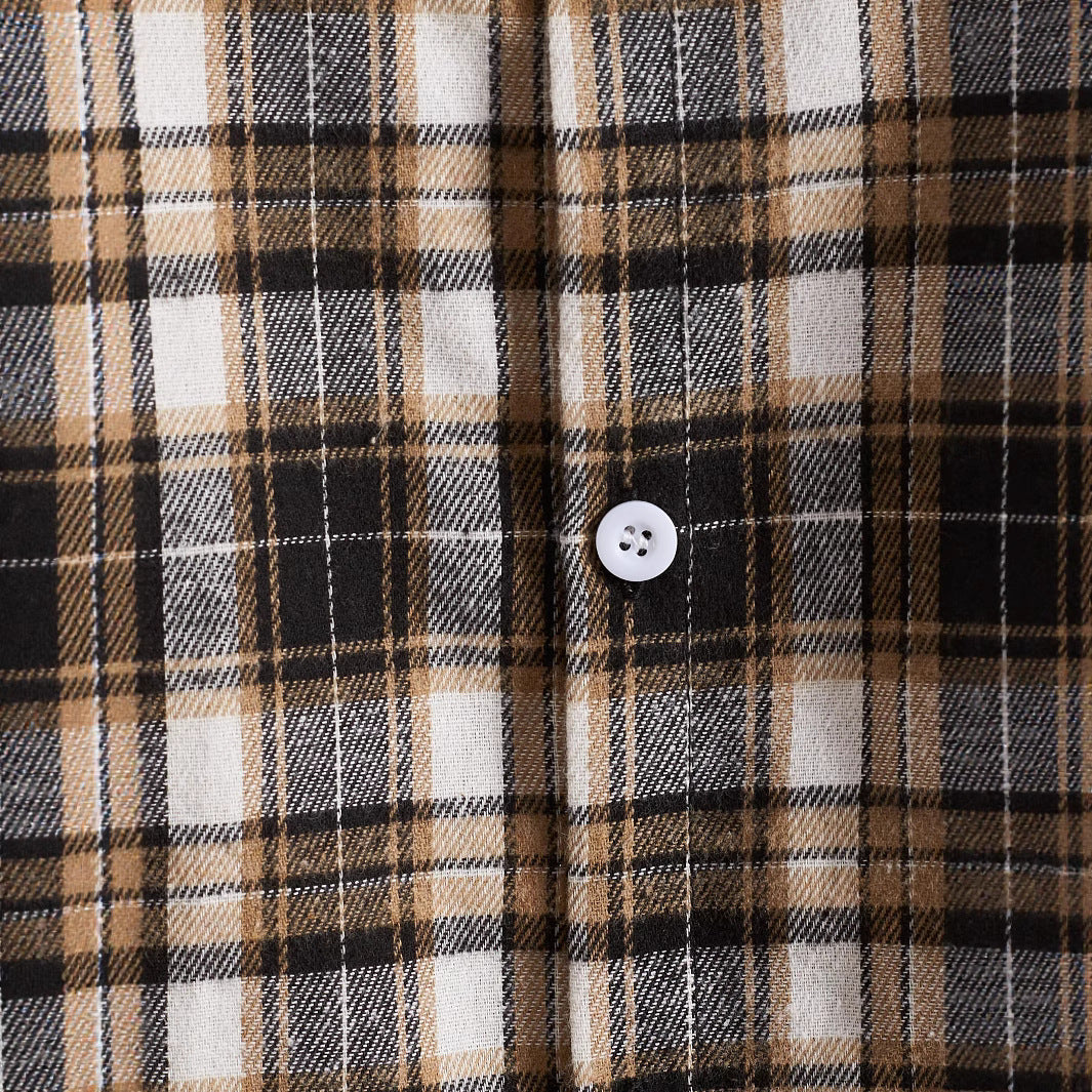 Herren Karomuster Hemd mit integrierter Kapuze Aliams