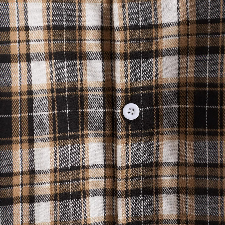 Herren Karomuster Hemd mit integrierter Kapuze Aliams