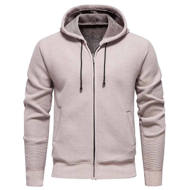 Herren sportliche Fleecejacke mit hohem Kragen und Reißverschluss Aliams