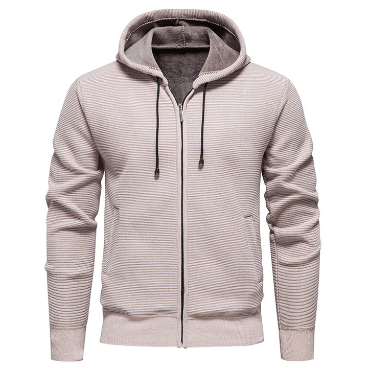 Herren sportliche Fleecejacke mit hohem Kragen und Reißverschluss Aliams