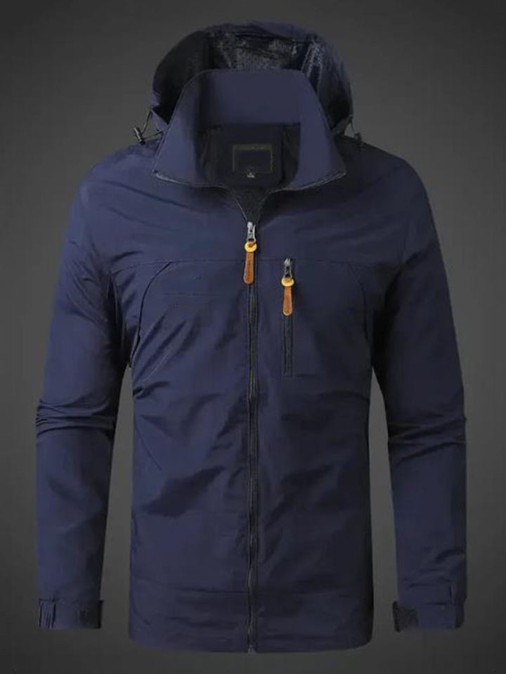 Herren Wetterfeste Funktionsjacke mit verstellbarer Kapuze Aliams
