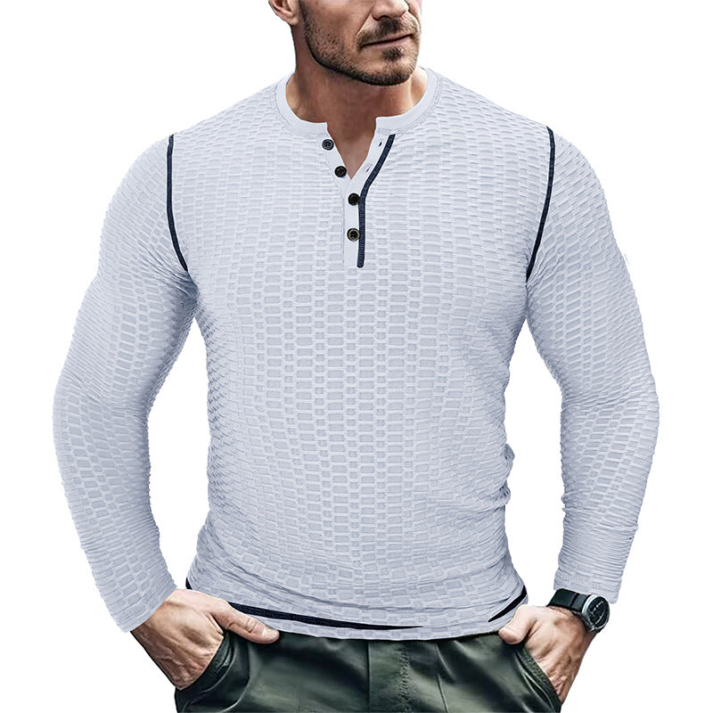 Herren Strukturierter Langarmshirt Aliams