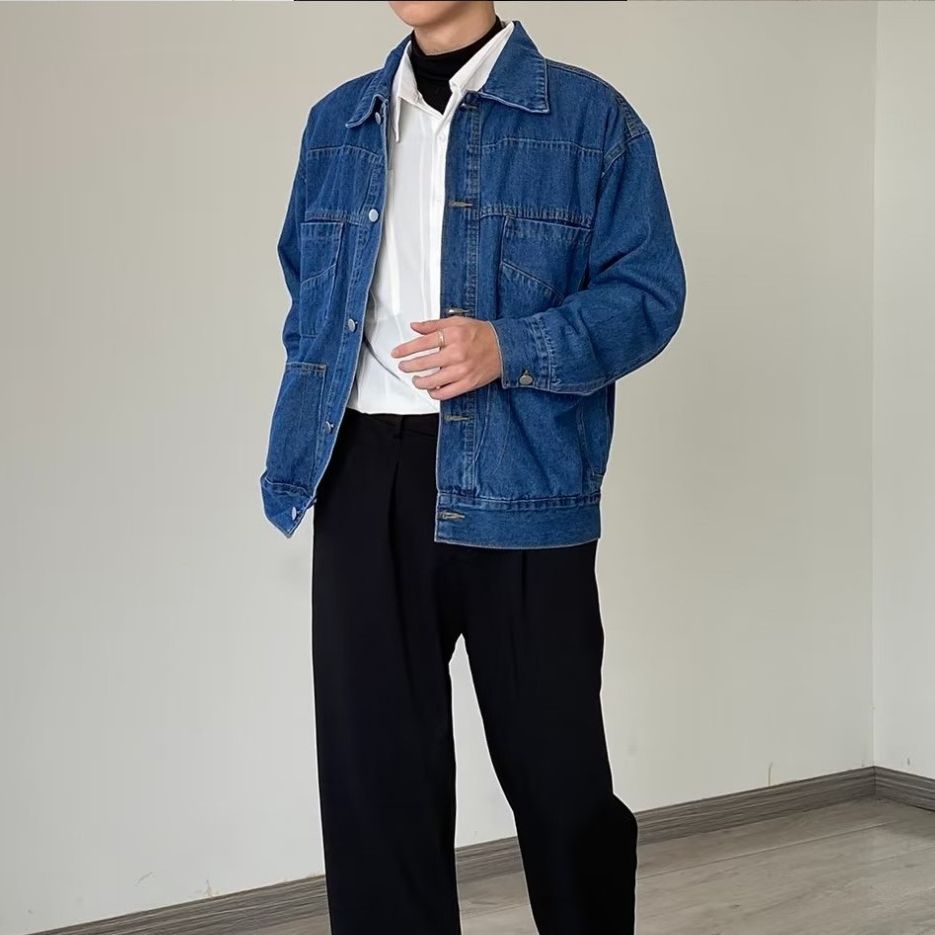 Herren Denim-Überjacke mit praktischen Taschen und klassischem Schnitt Aliams