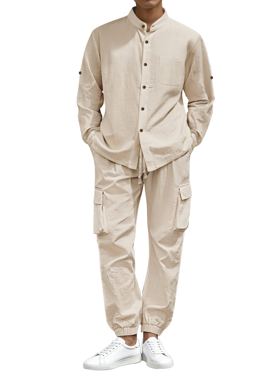 Herren Cargo-Set mit Stehkragen und elastischen Bündchen Aliams