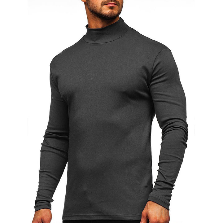 Herren Rollkragen-Langarmshirt aus atmungsaktiver Baumwolle Aliams