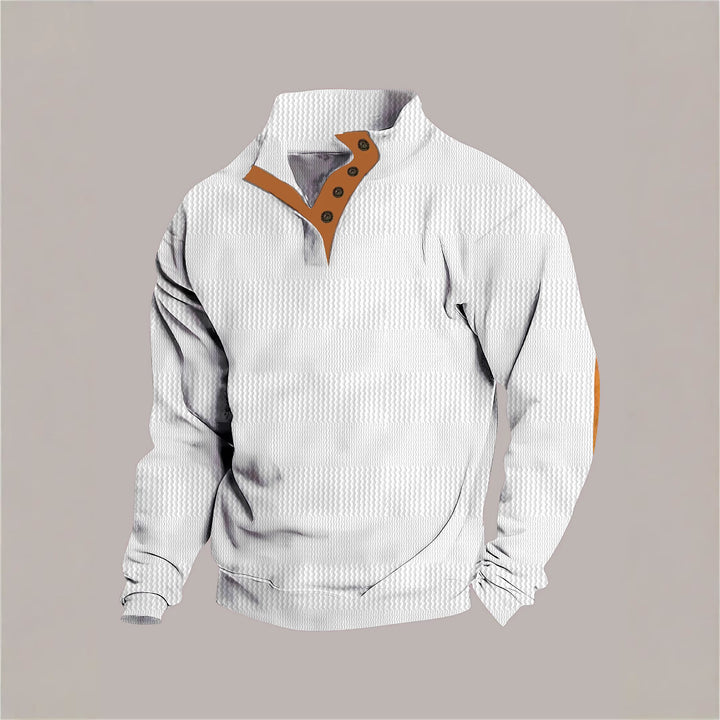 Herren Stehkragen-Pullover mit strukturiertem Design Aliams