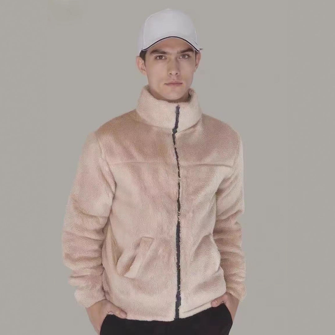 Herren Fleece-Jacke mit hohem Kragen und weichem Innenfutter Aliams