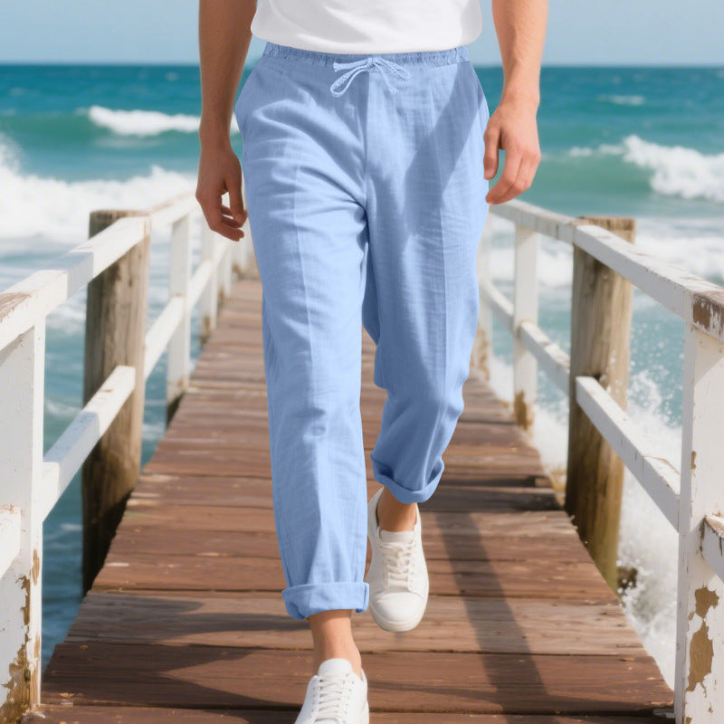 Herren Bequeme Strandhose mit verstellbarem Kordelzug Aliams