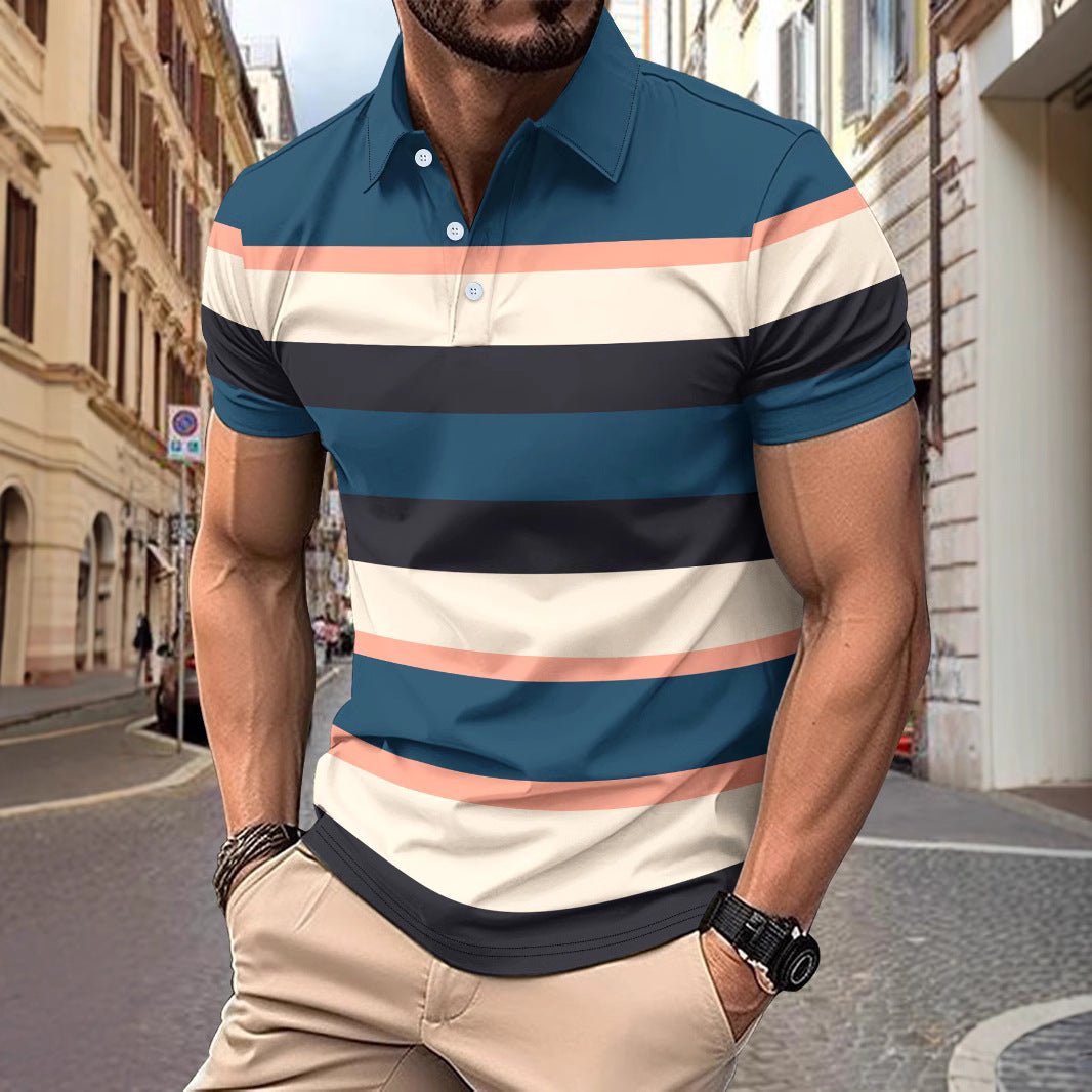Herren Poloshirt mit sportlichem Streifenmuster Aliams