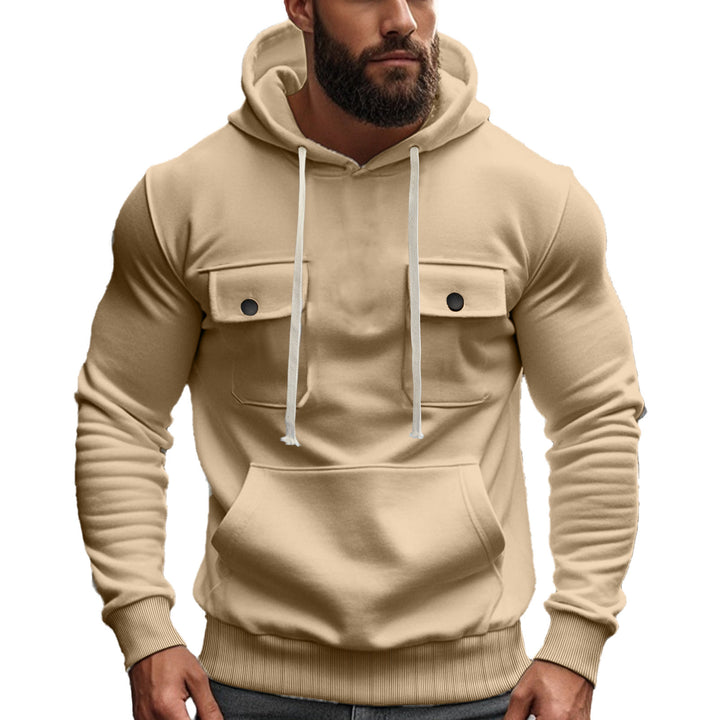 Herren Kapuzenpullover mit modernen Taschen und elastischen Bündchen Aliams