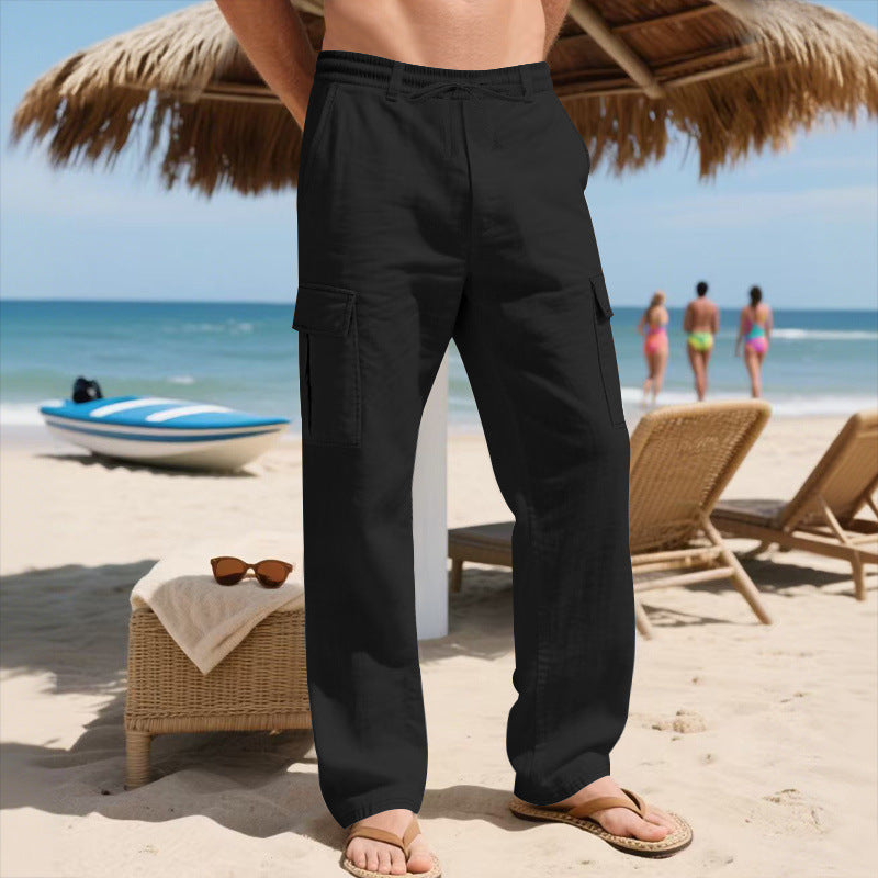 Herren Cargo-Hose mit leichtem, atmungsaktivem Stoff und vielseitigen Taschen Aliams