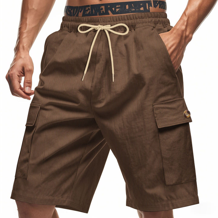 Herren Cargo-Shorts mit klassischen Streifen und praktischen Seitentaschen Aliams