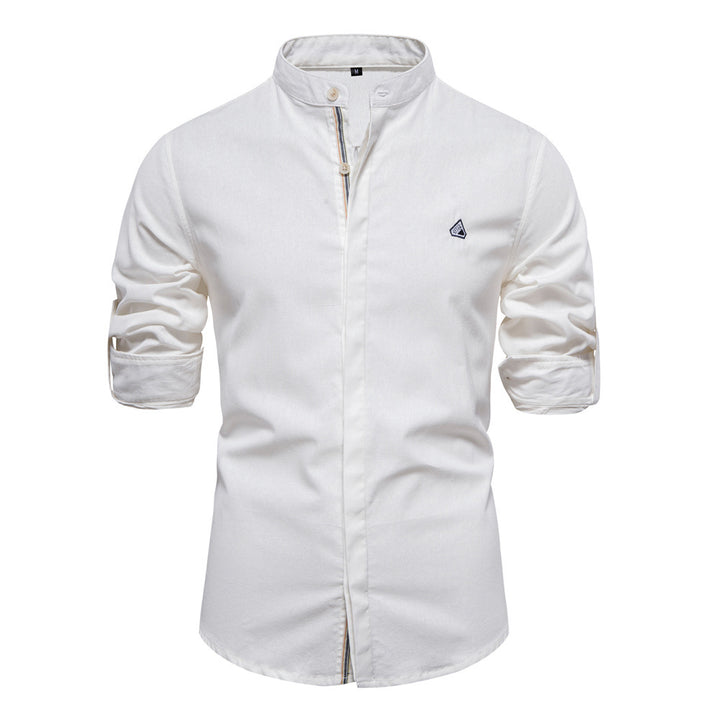 Herren Hemd mit modernem Stehkragen und feiner Struktur Aliams