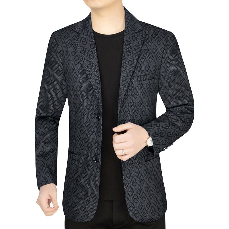 Herren Blazer Jacke Elegante mit Geometrischem Muster Aliams