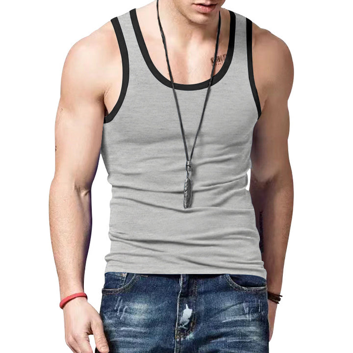 Herren sportliches Tanktop mit Kontraststreifen Aliams