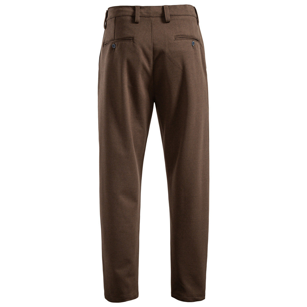 Herren Chinohose mit verstellbarem Bund und Faltenstruktur Aliams