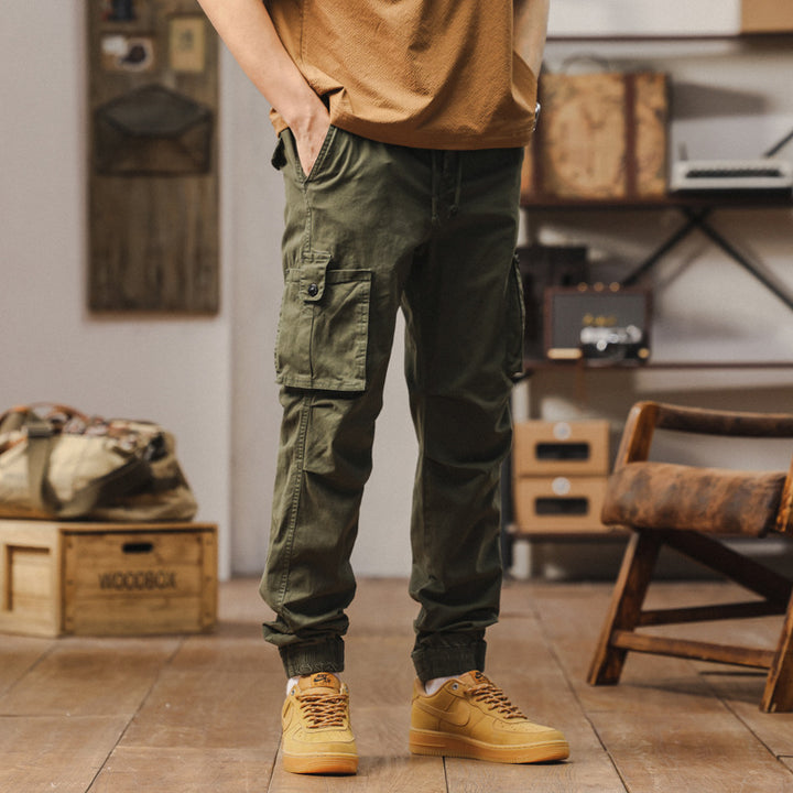Herren robuste Cargo-Hose mit elastischem Bund und praktischen Taschen Aliams