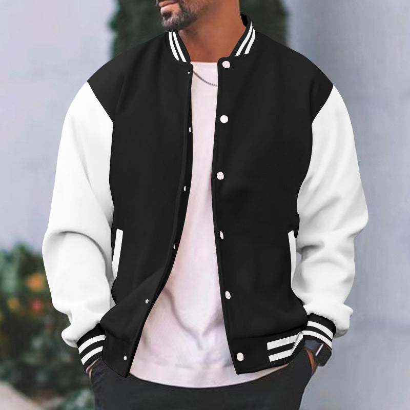 Herren sportliche Collegejacke mit bunten Ärmeln Aliams