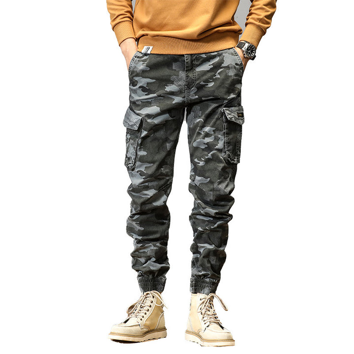 Herren Cargo-Hose mit Camouflage-Muster und praktischen Taschen Aliams