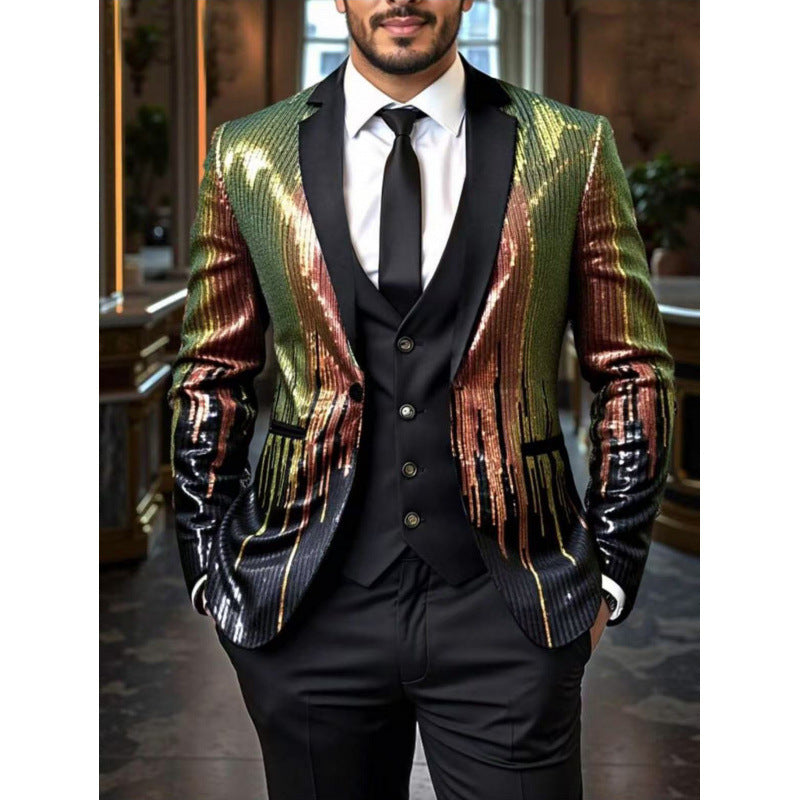 Herren Glamouröser Pailletten-Smokingblazer Aliams 1761380182