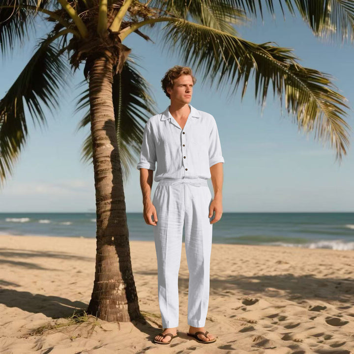 Herren elegante Hemd und Freizeithose Set Aliams