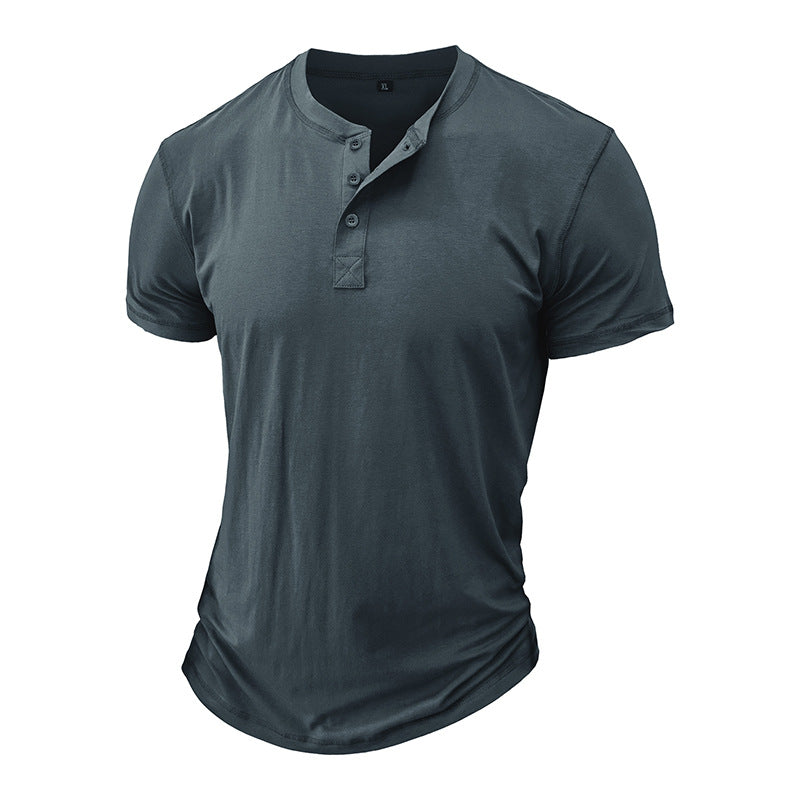 Herren Henley-T-Shirt mit Knopfleiste und modernem Schnitt Aliams