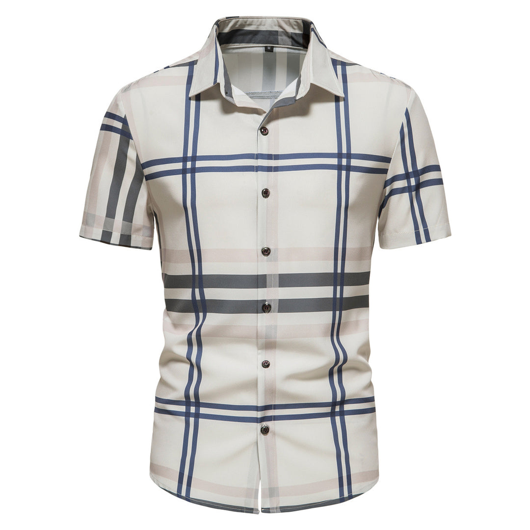 Herren kariertes Kurzarmhemd mit modernem Schnitt Aliams