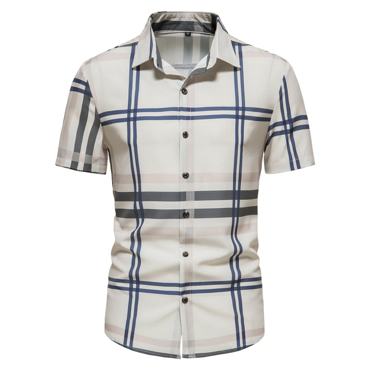 Herren kariertes Kurzarmhemd mit modernem Schnitt Aliams