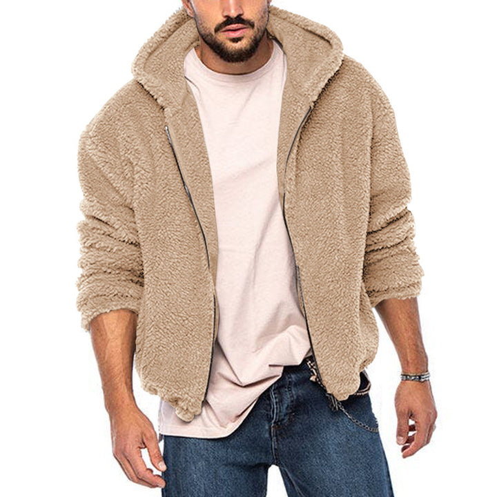 Herren Komfortable Fleecejacke mit Kapuze und weichem Innenfutter Aliams