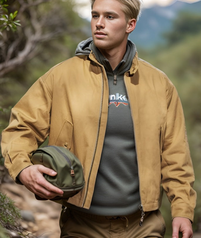 Herren vielseitige Bomberjacke mit praktischen Taschen Aliams