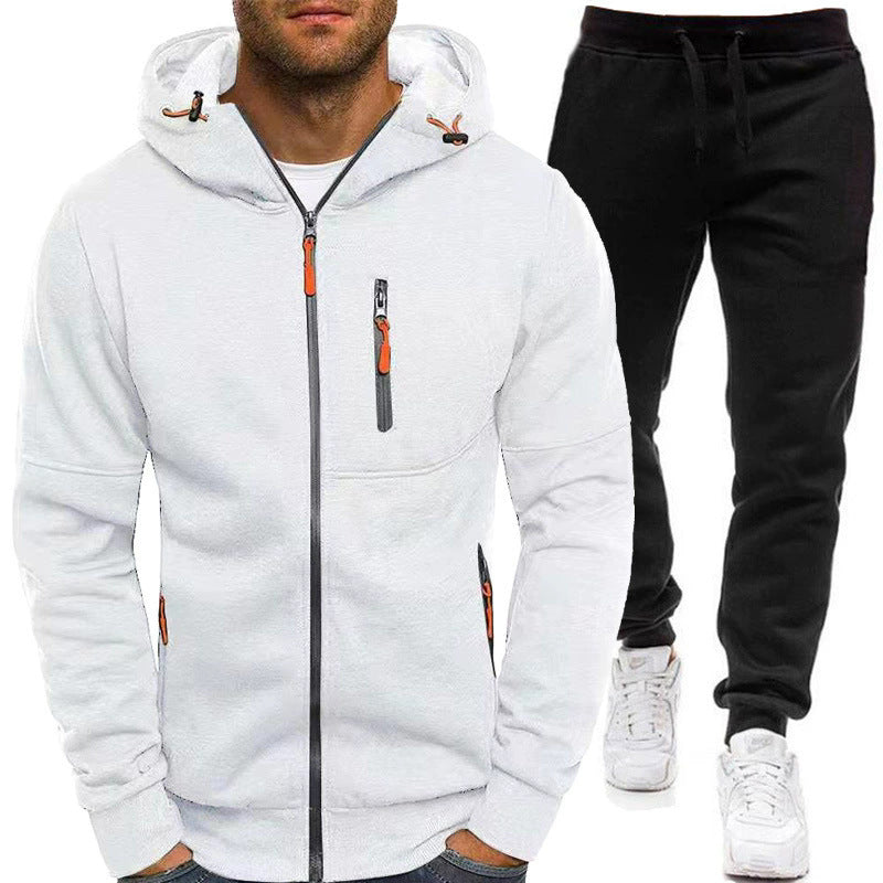 Herren sportliche Zip-Hoodiejacke mit Reißverschlusstaschen und praktischen Details Aliams