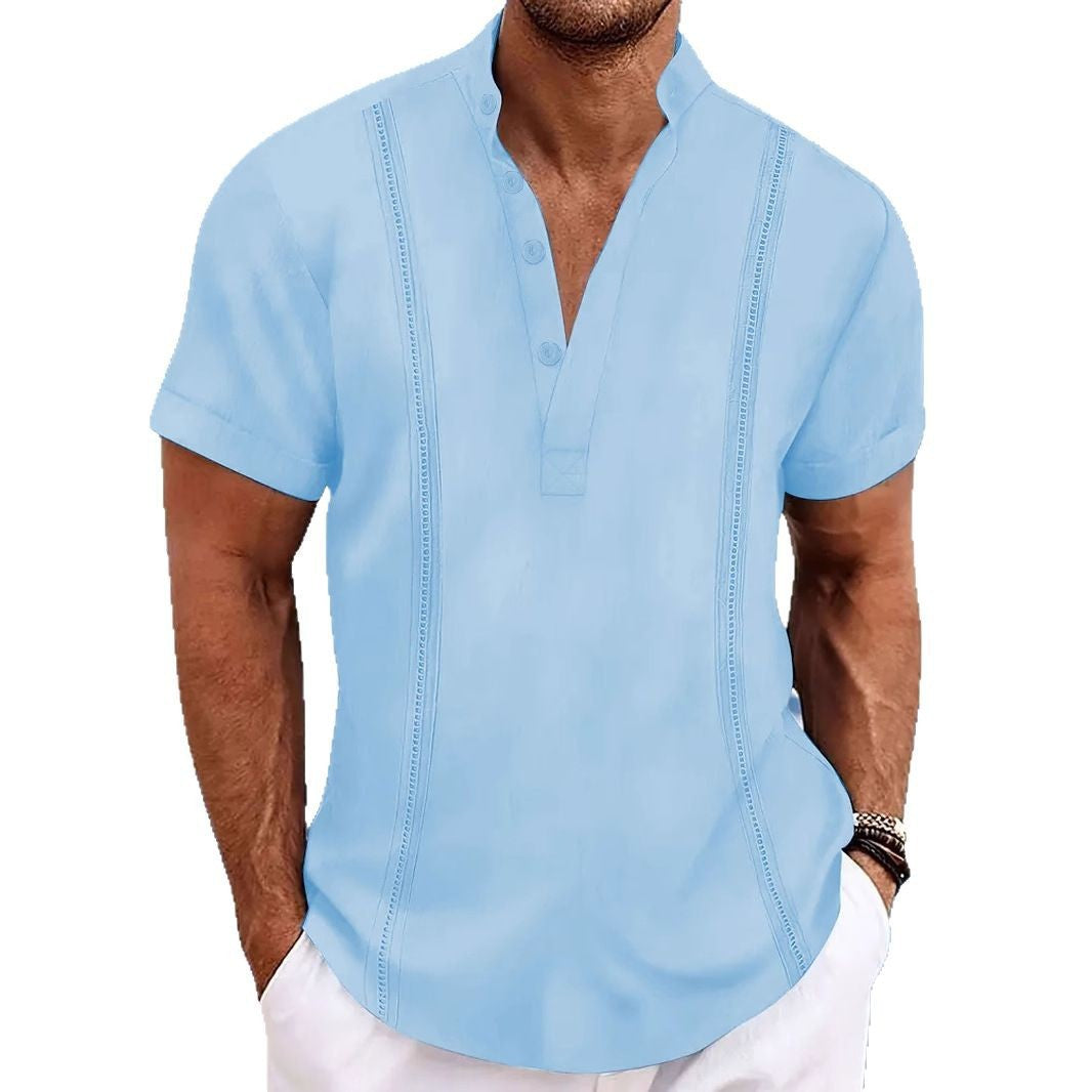 Herren Poloshirt mit modernem Knopfleisten-Design und atmungsaktiver Struktur Aliams