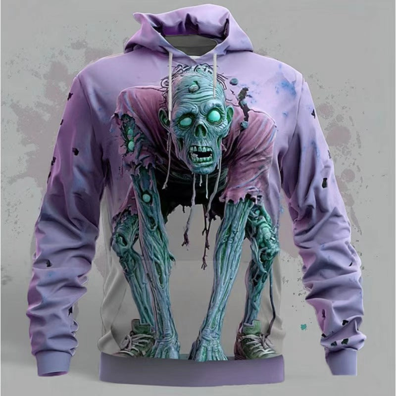 Herren Kapuzenpullover mit kreativem Zombie-Motiv Aliams
