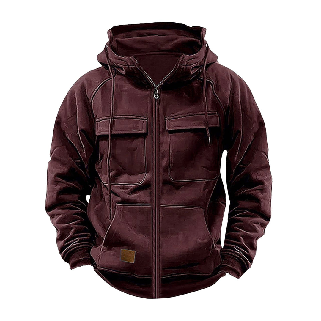 Herren Utility-Hoodie mit praktischen Taschen und Reißverschluss Aliams