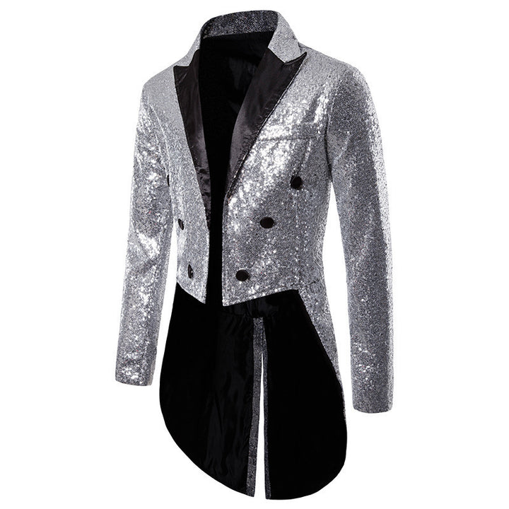 Herren glitzernde Smokingjacke mit elegantem Schnitt und schimmernden Pailletten Aliams